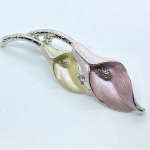 PREMIERE DESIGNS Calla Lily Brooch Vintage Silvertone